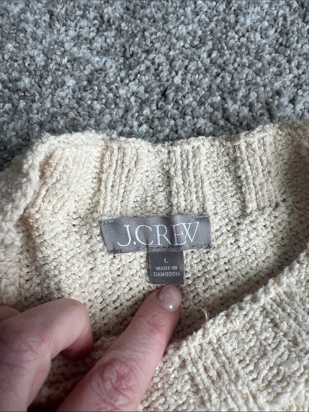 J. Crew Neutral Cream Crewneck Sweater